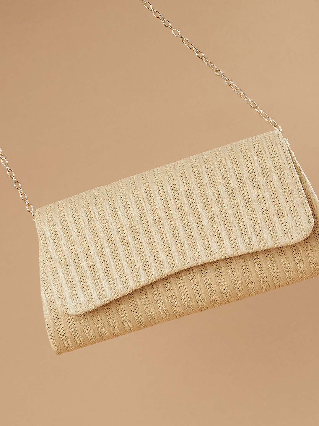 

CODE by Lifestyle Women Textured Structured Sling Bag, Beige
