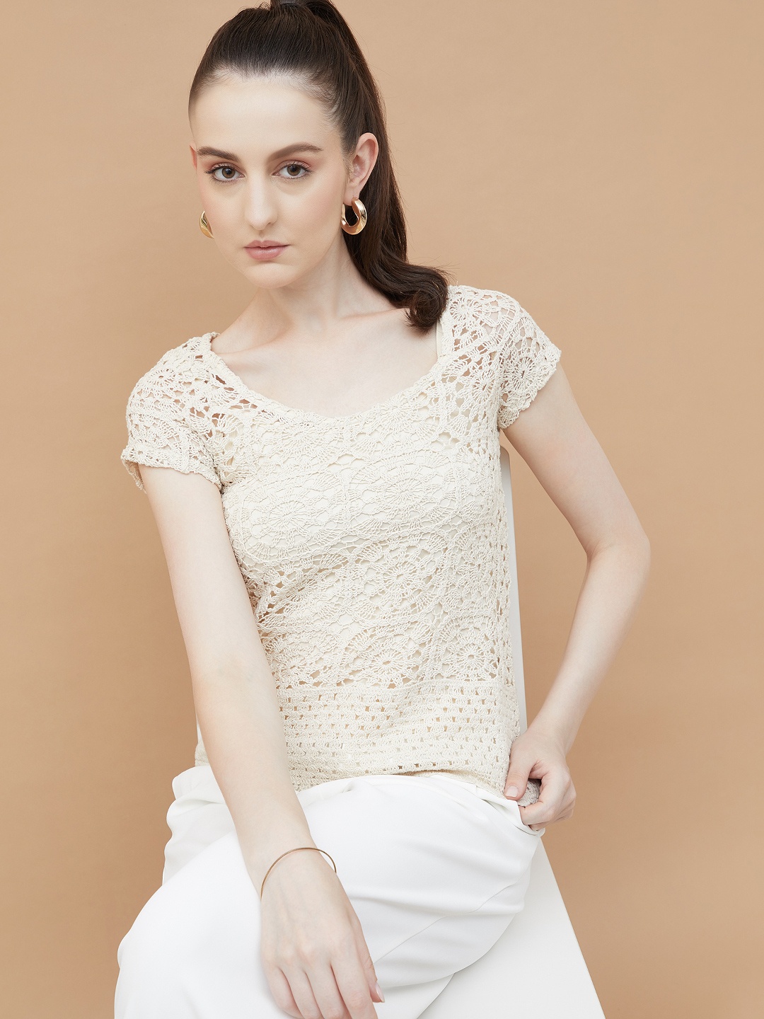 

CODE by Lifestyle Cotton Top, Beige