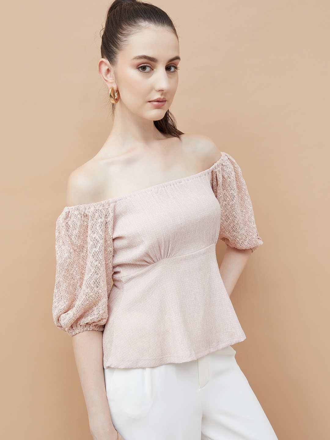 

CODE by Lifestyle Self Design Off-Shoulder Top, Pink