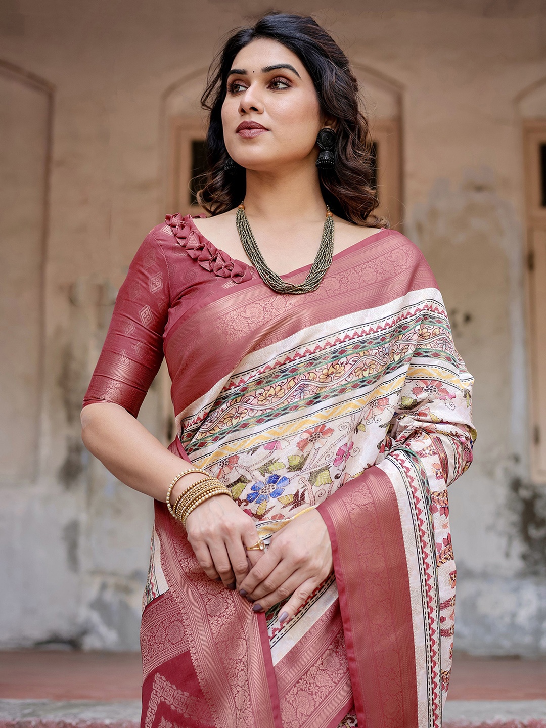 

DIVASTRI Woven Design Zari Pure Silk Saree, White