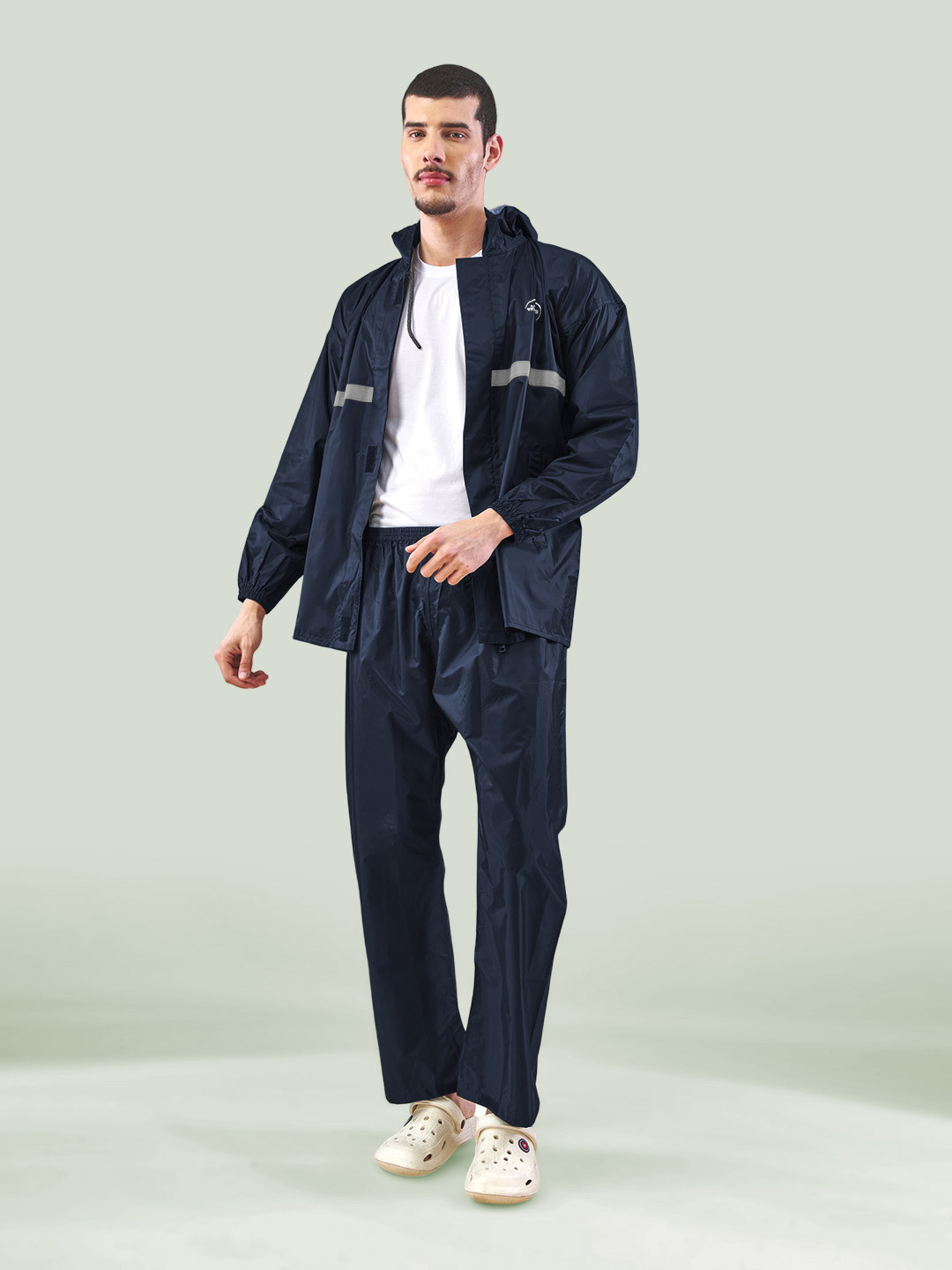 

LUX VENUS Reflecting Design Tapping Rain Suit, Navy blue