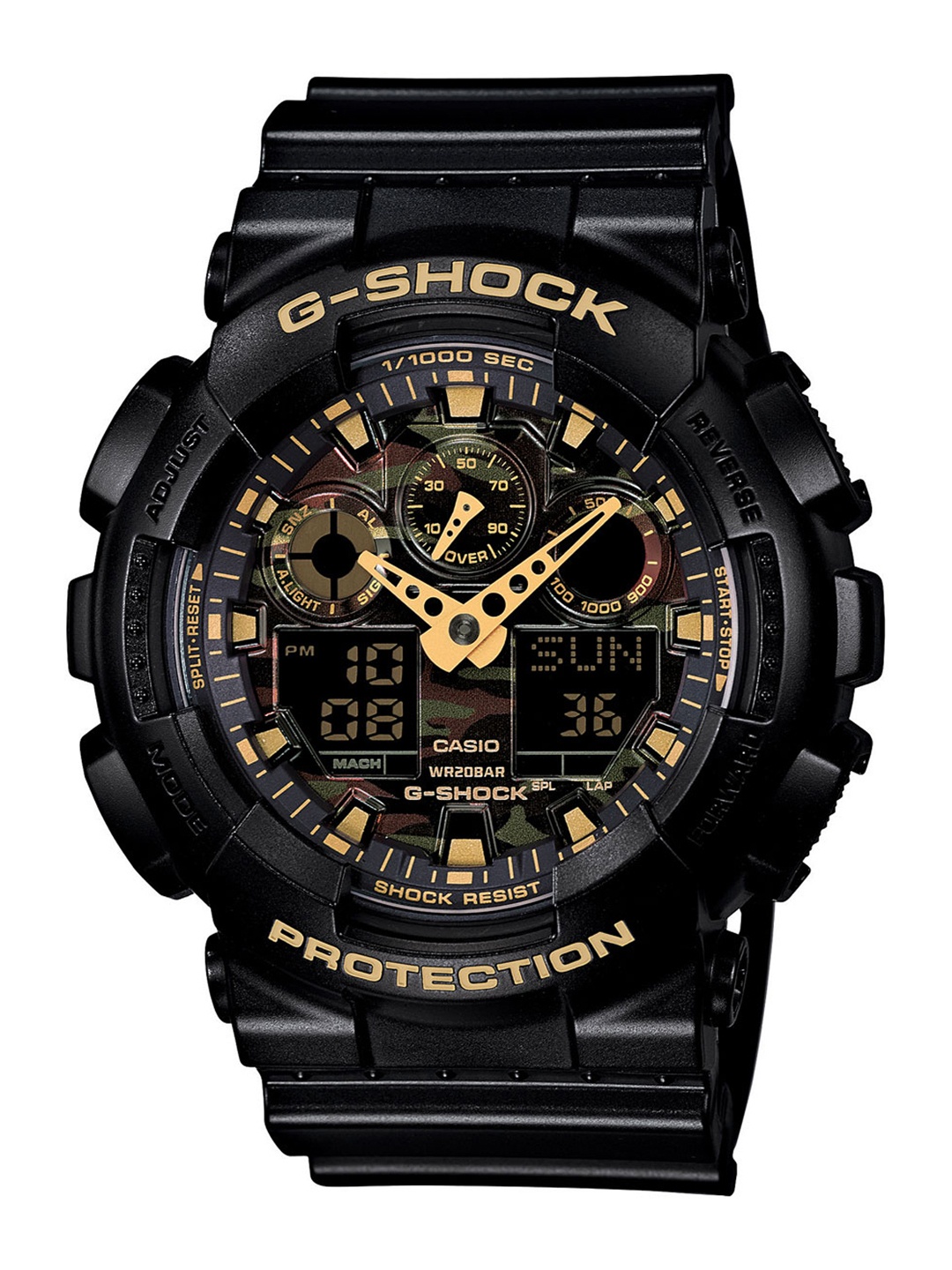 

CASIO Men G-Shock GA-100CF-1A9DR Black Ana-Digi Dial Black Resin Strap Watch G519