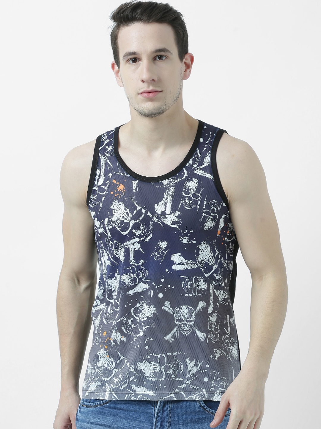 

Disney by Wear Your Mind Men Navy Blue Printed Round Neck T-shirt