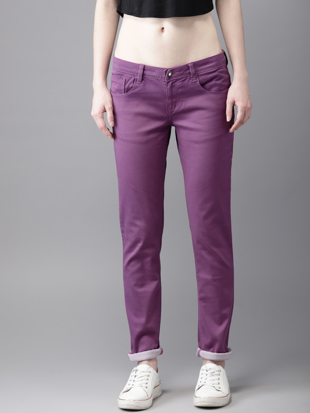 

Flying Machine Women Purple Twiggy Super Skinny Fit Trousers