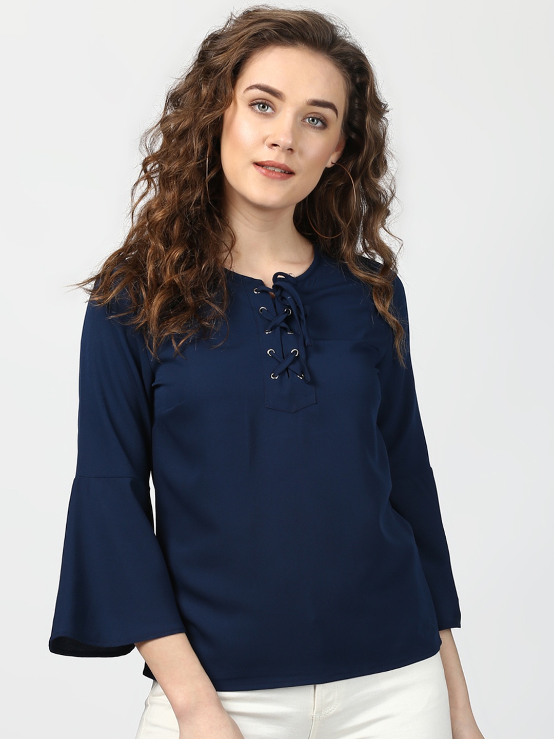 

Harpa Women Navy Blue Solid Top