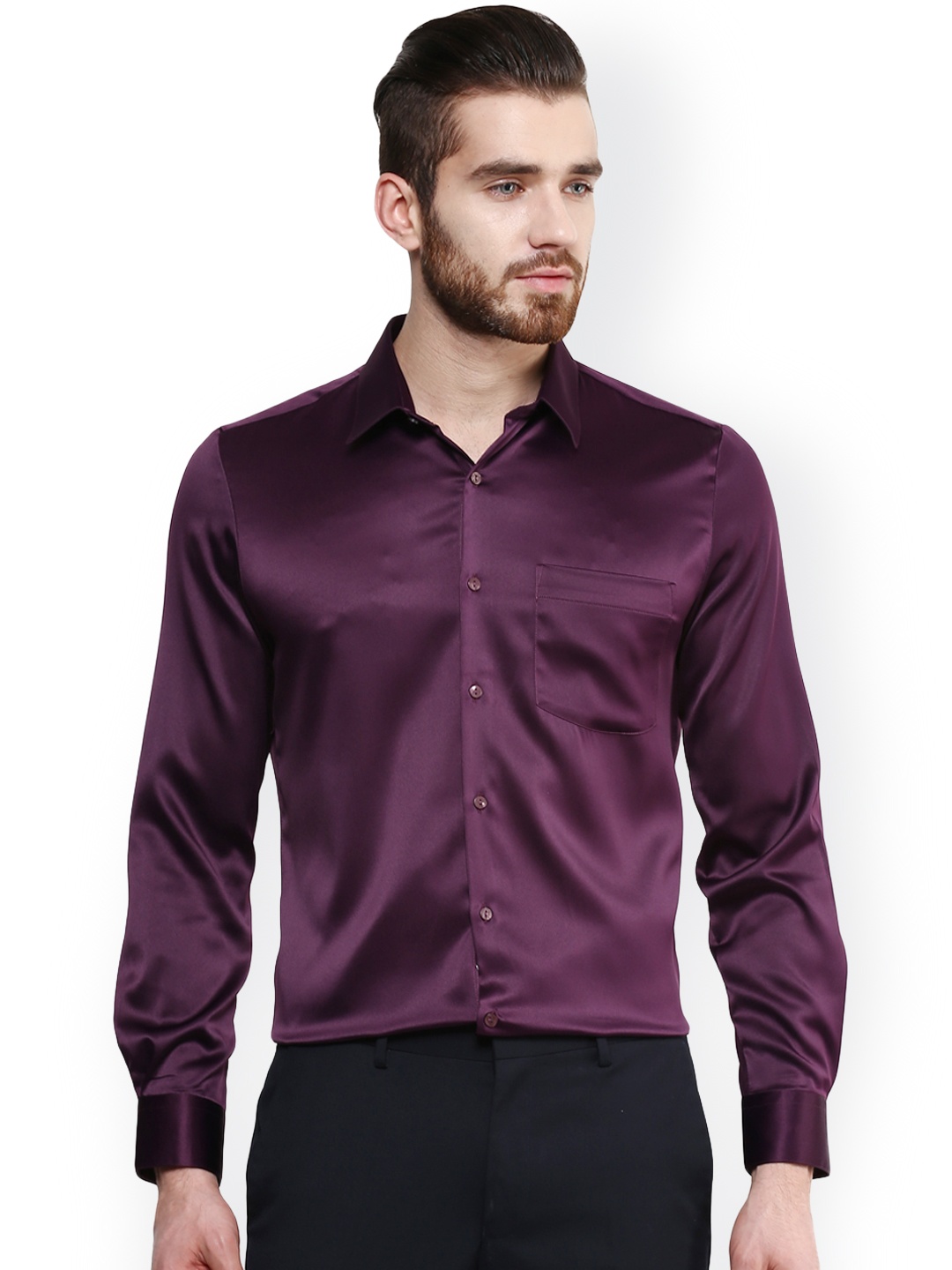 

Turtle Purple Slim Fit Partywear Shirt