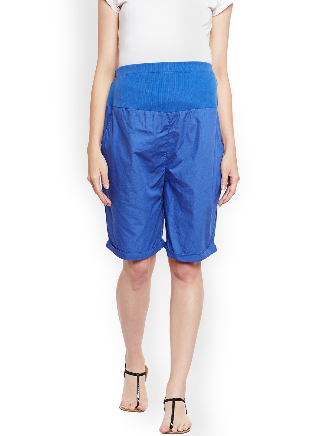 

Oxolloxo Women Blue Solid Regular Fit Maternity Shorts