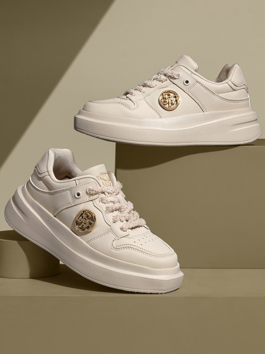 

U.S. Polo Assn. Women Solid PU Sneakers, Nude