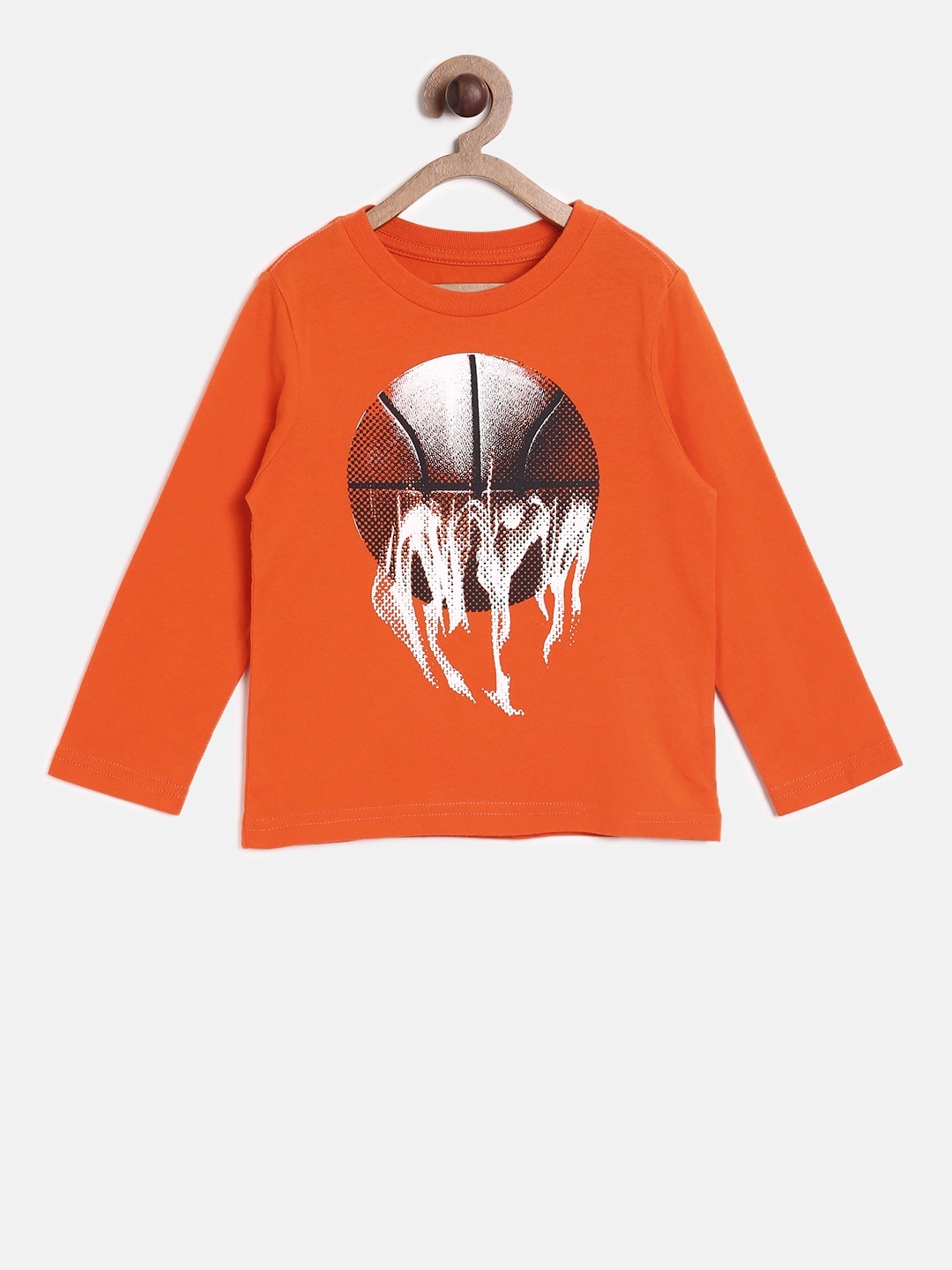 

The Childrens Place Boys Orange Printed Round Neck T-shirt