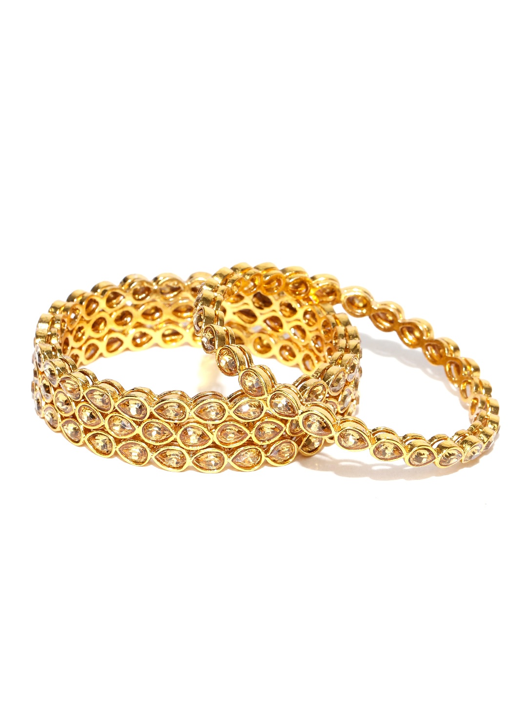 

Priyaasi Set of 4 Gold-Plated Kundan-Studded Bangles
