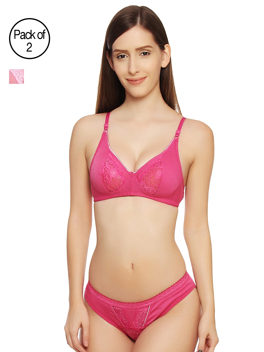 

Innocence Set of 2 Pink Lace Lingerie Sets BBAPLIN51606
