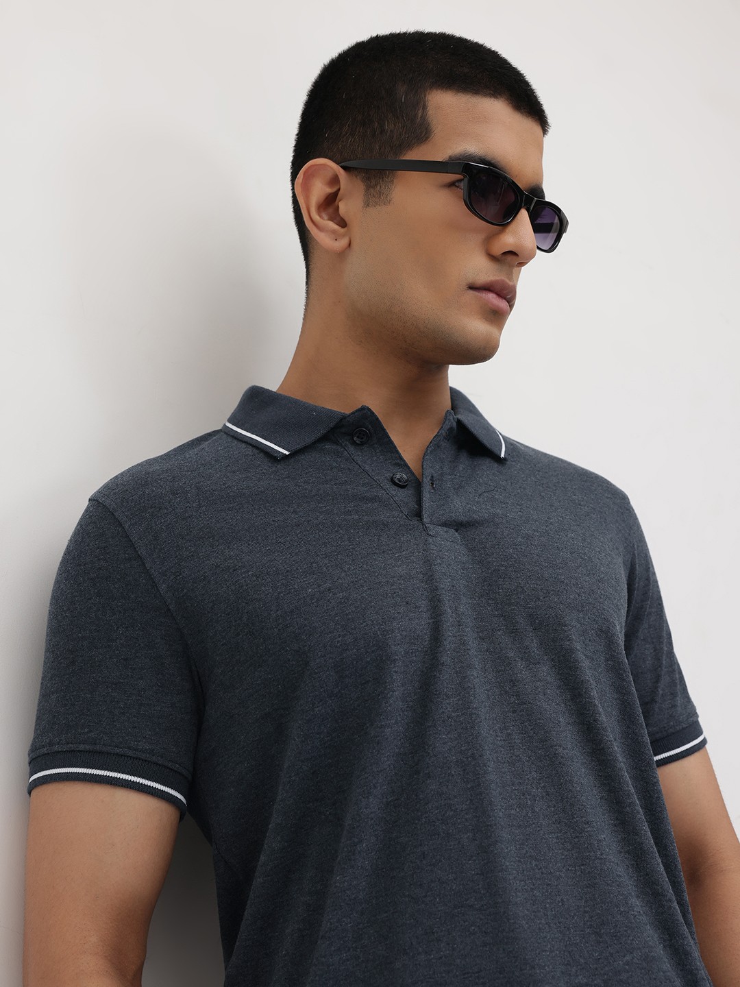 The Roadster Lifestyle Co. Solid Polo Collar T-shirt