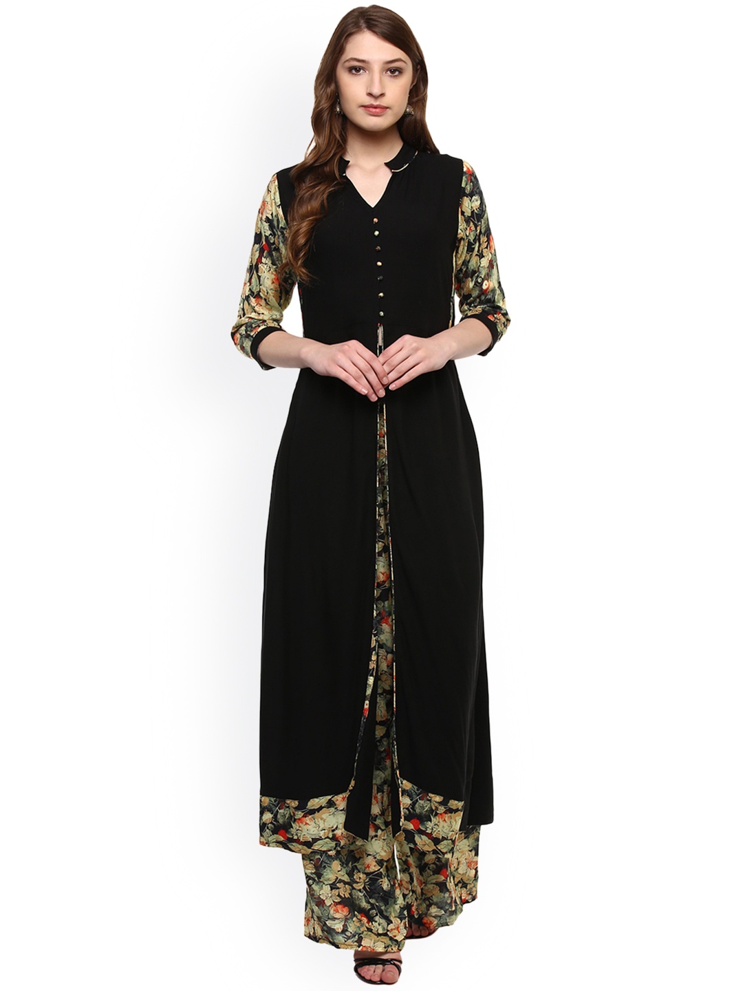 

ZIYAA Women Black Printed A-Line Kurta