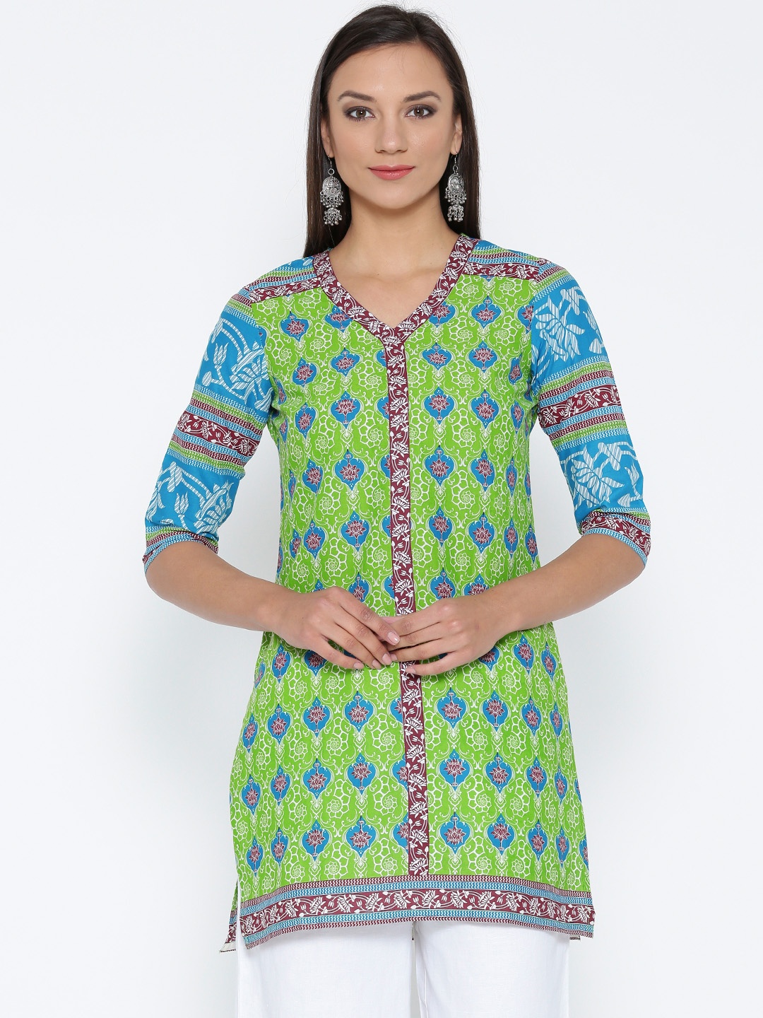 

Aurelia Women Green & Blue Printed Kurta