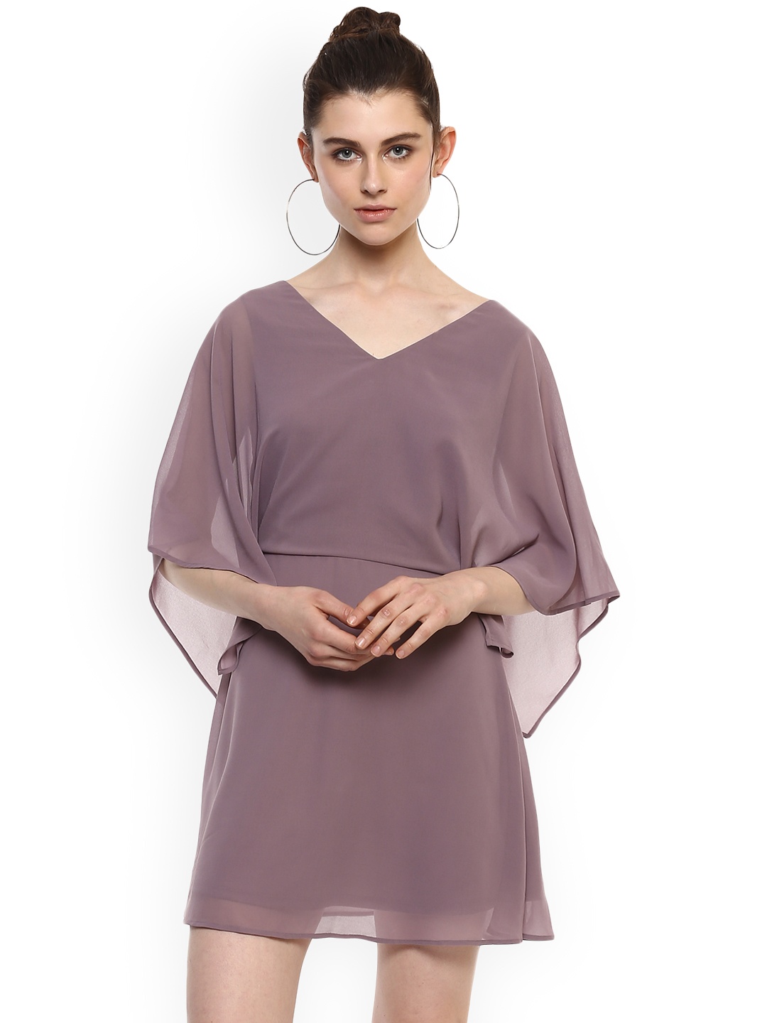 

Kazo Women Taupe Solid A-Line Dress