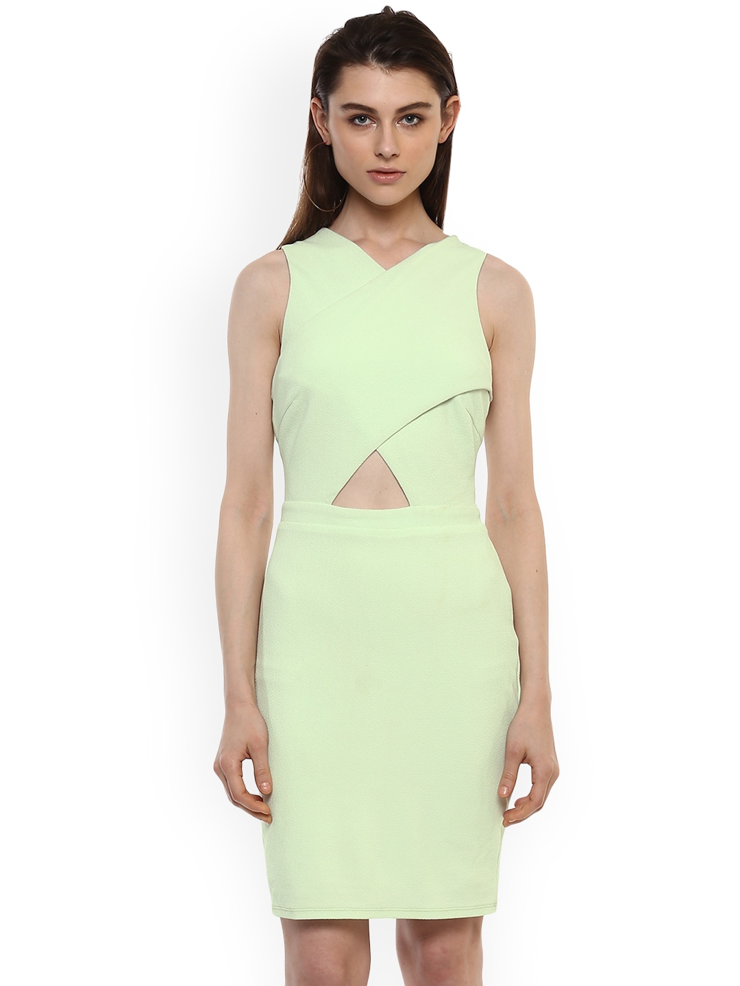 

Kazo Women Sea Green Solid Sheath Dress