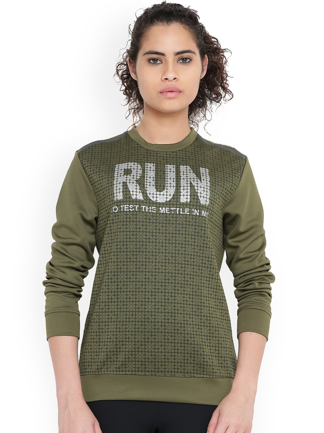 

Alcis Women Olive Green Printed Sweatshirt