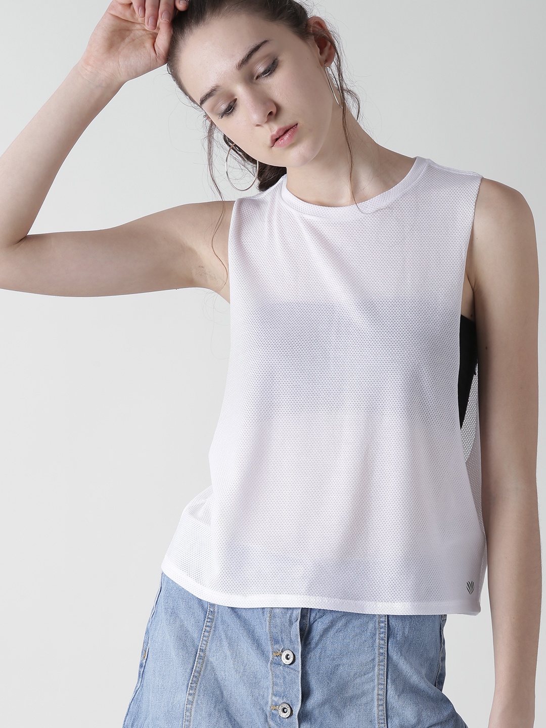 

FOREVER 21 Women White Solid Top