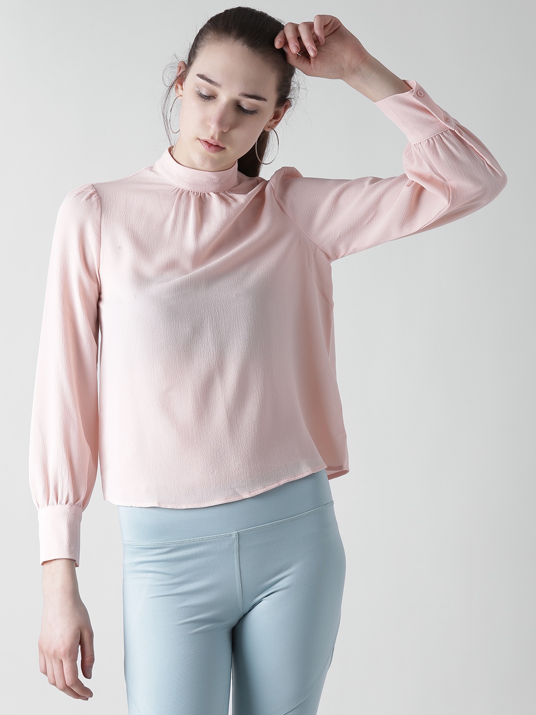 

FOREVER 21 Women Pink Solid Top