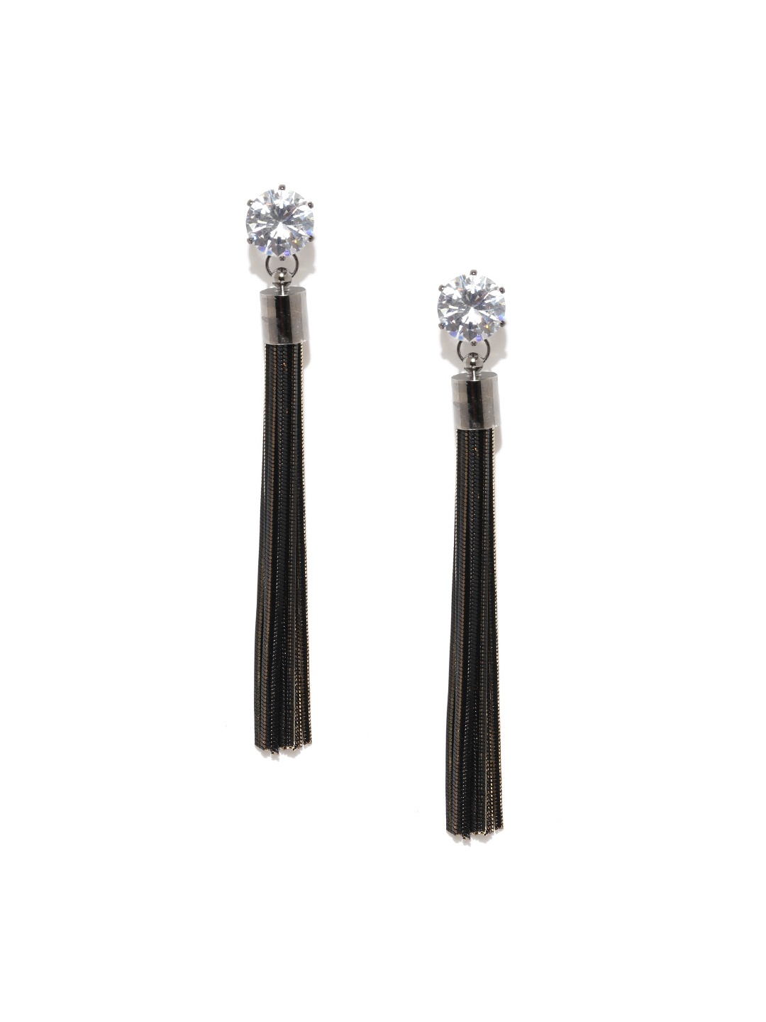 

Jewels Galaxy Black Luxuria Gold-Plated Handcrafted Contemporary Drop Earrings