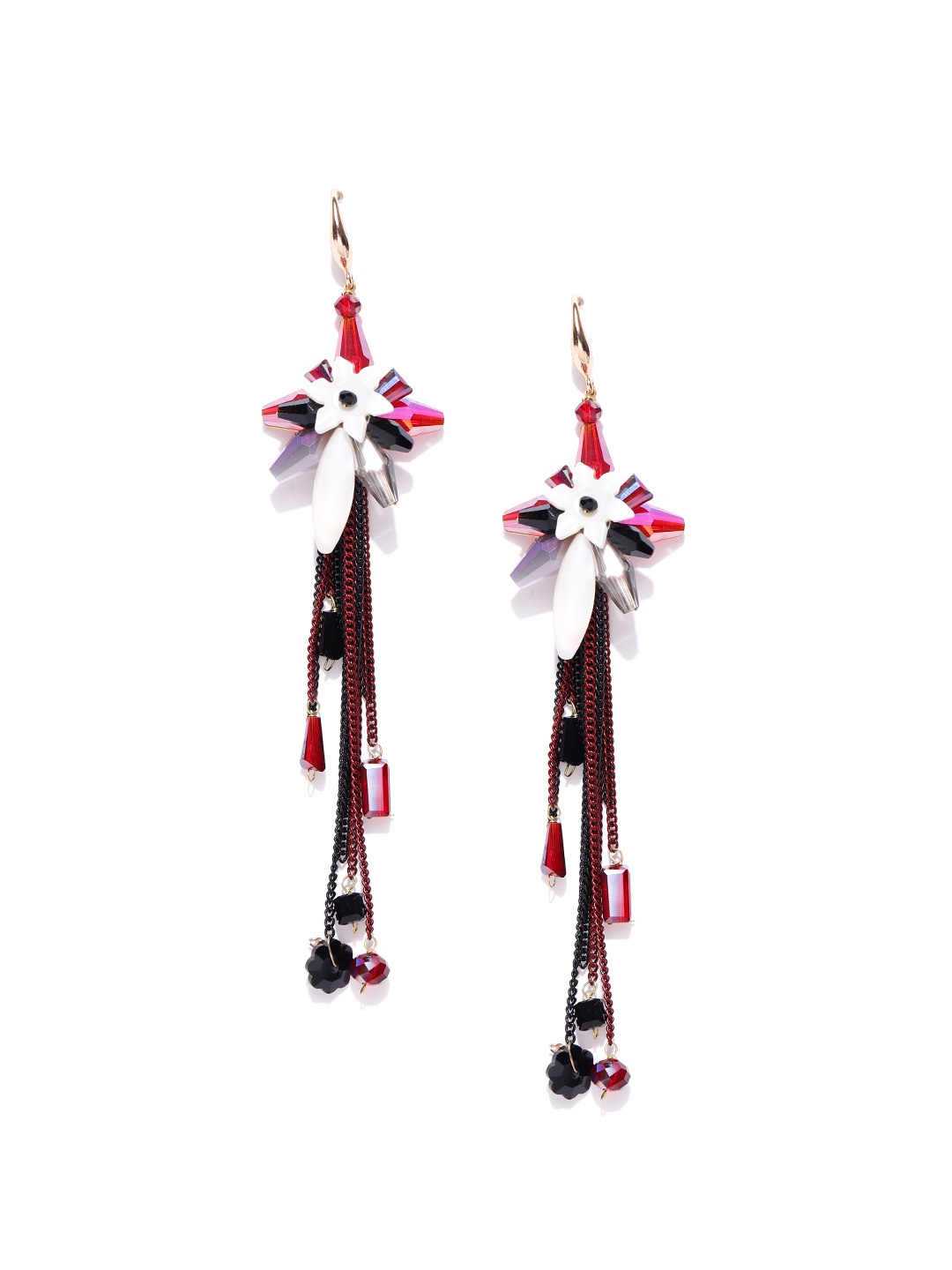 

Jewels Galaxy Red & Black Handcrafted Contemporary Drop Earrings
