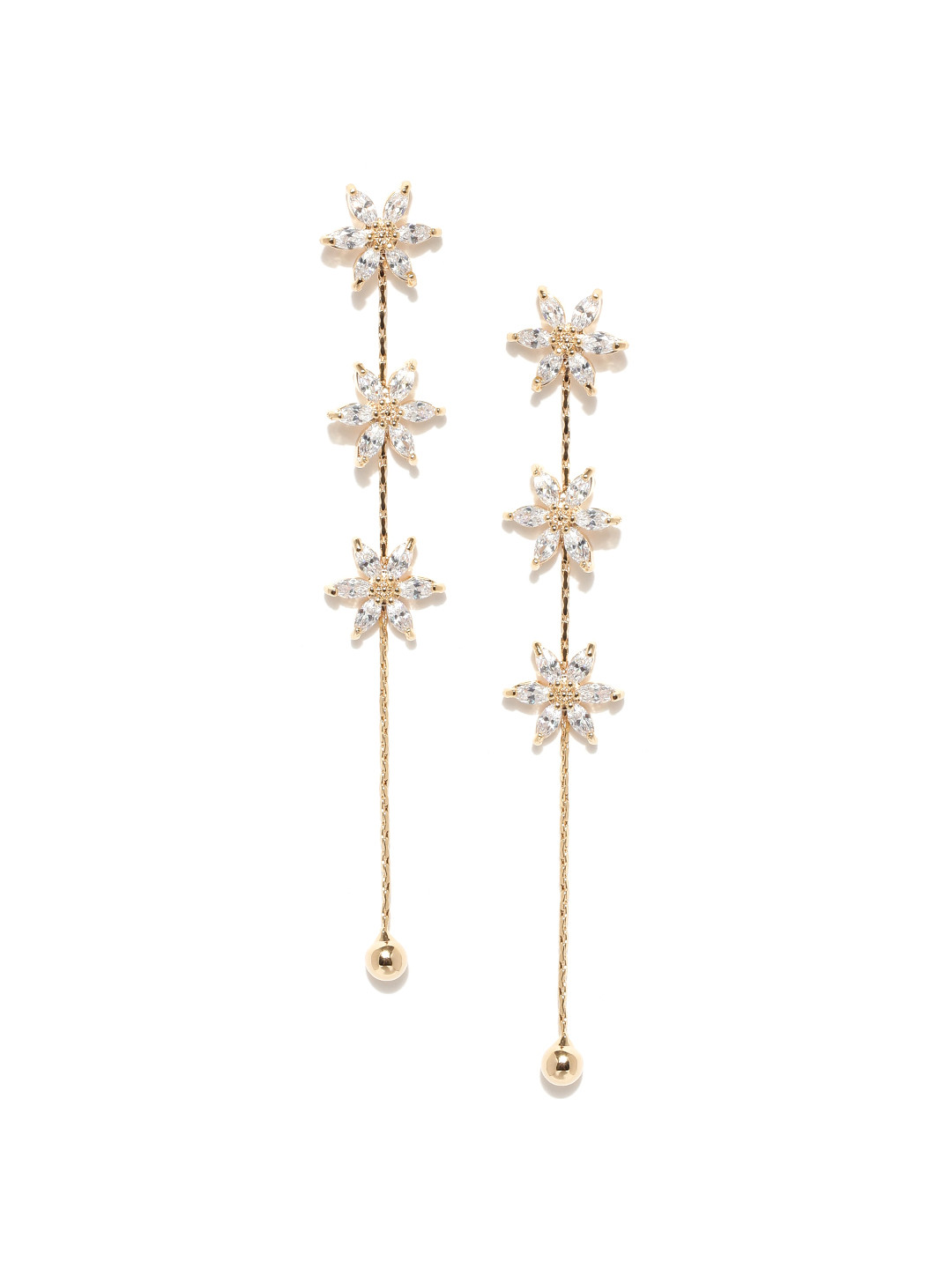 

Jewels Galaxy Gold-Plated Handcrafted Floral Drop Earrings