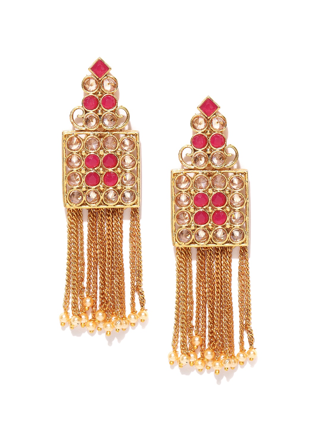

Jewels Galaxy Pink Gold-Plated Handcrafted Classic Drop Earrings