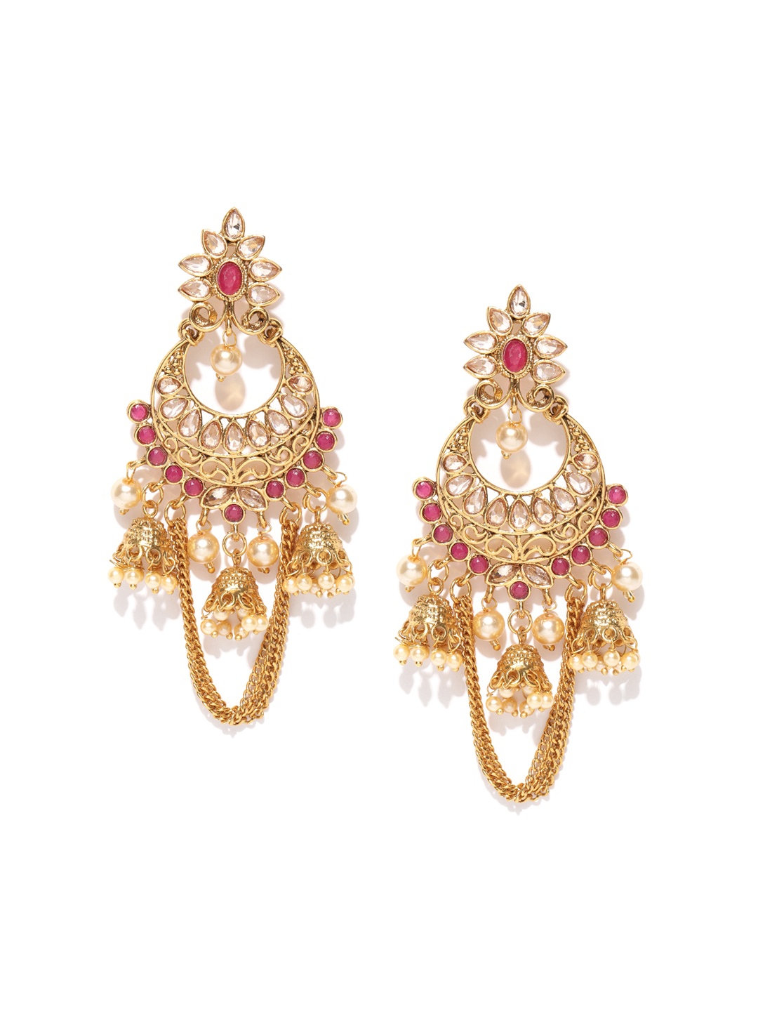 

Jewels Galaxy Pink Gold-Plated Handcrafted Classic Drop Earrings