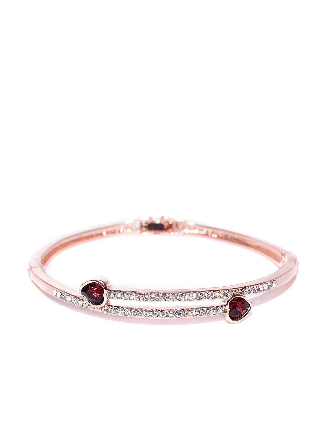 

Jewels Galaxy Rose Gold-Plated Handcrafted Stone-Studded Link Bracelet