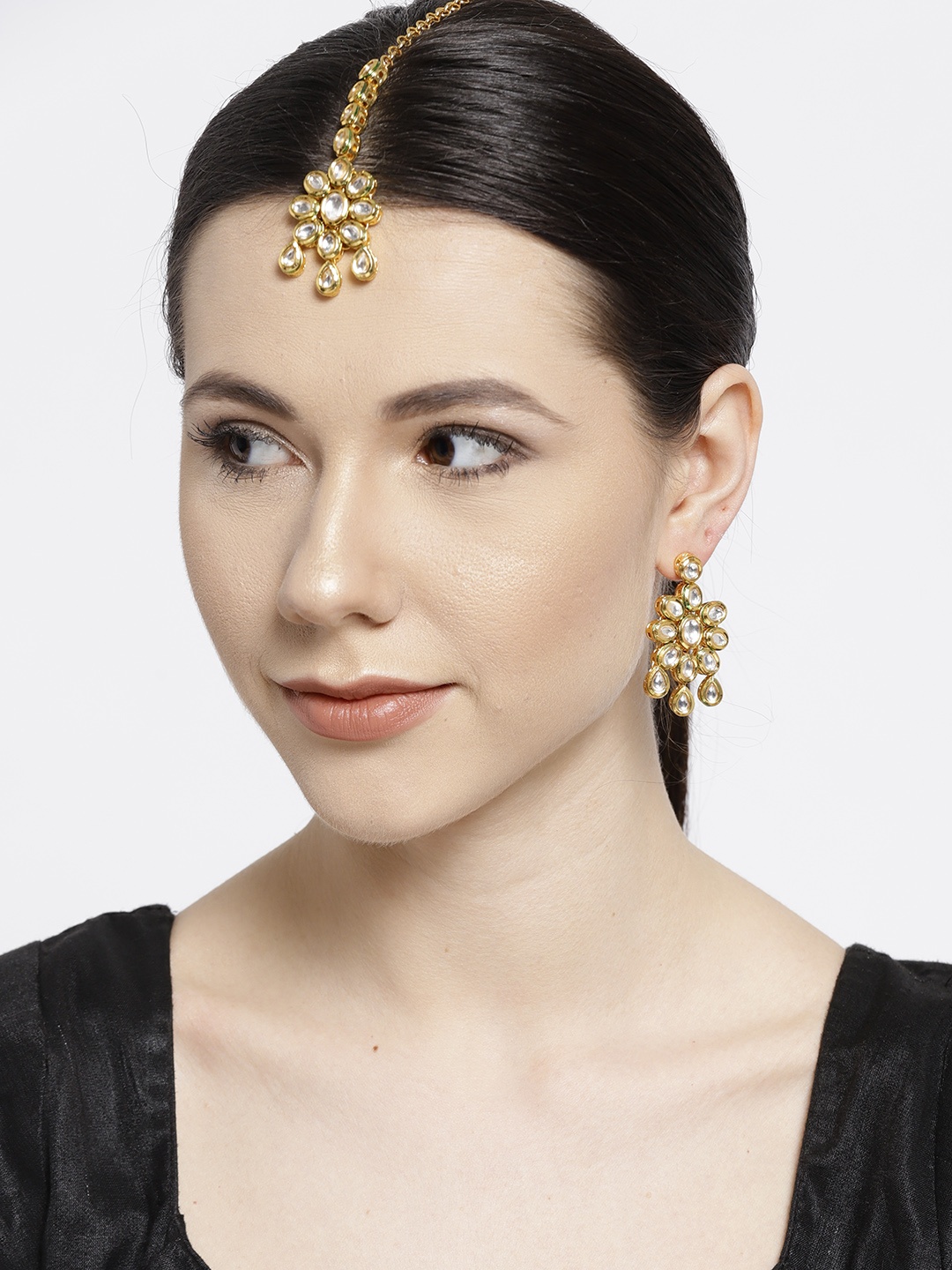 

Jewels Galaxy Gold-Toned Stone Studded Jewellery Set