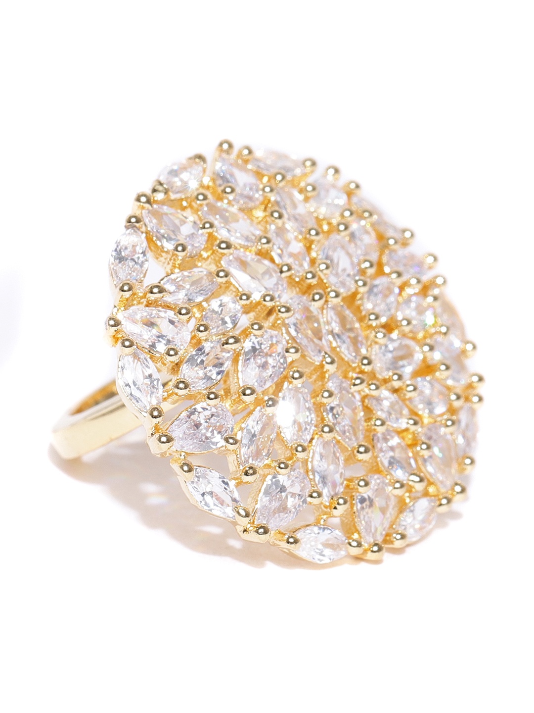

Jewels Galaxy Gold-Toned Stone-Studded Adjustable Ring