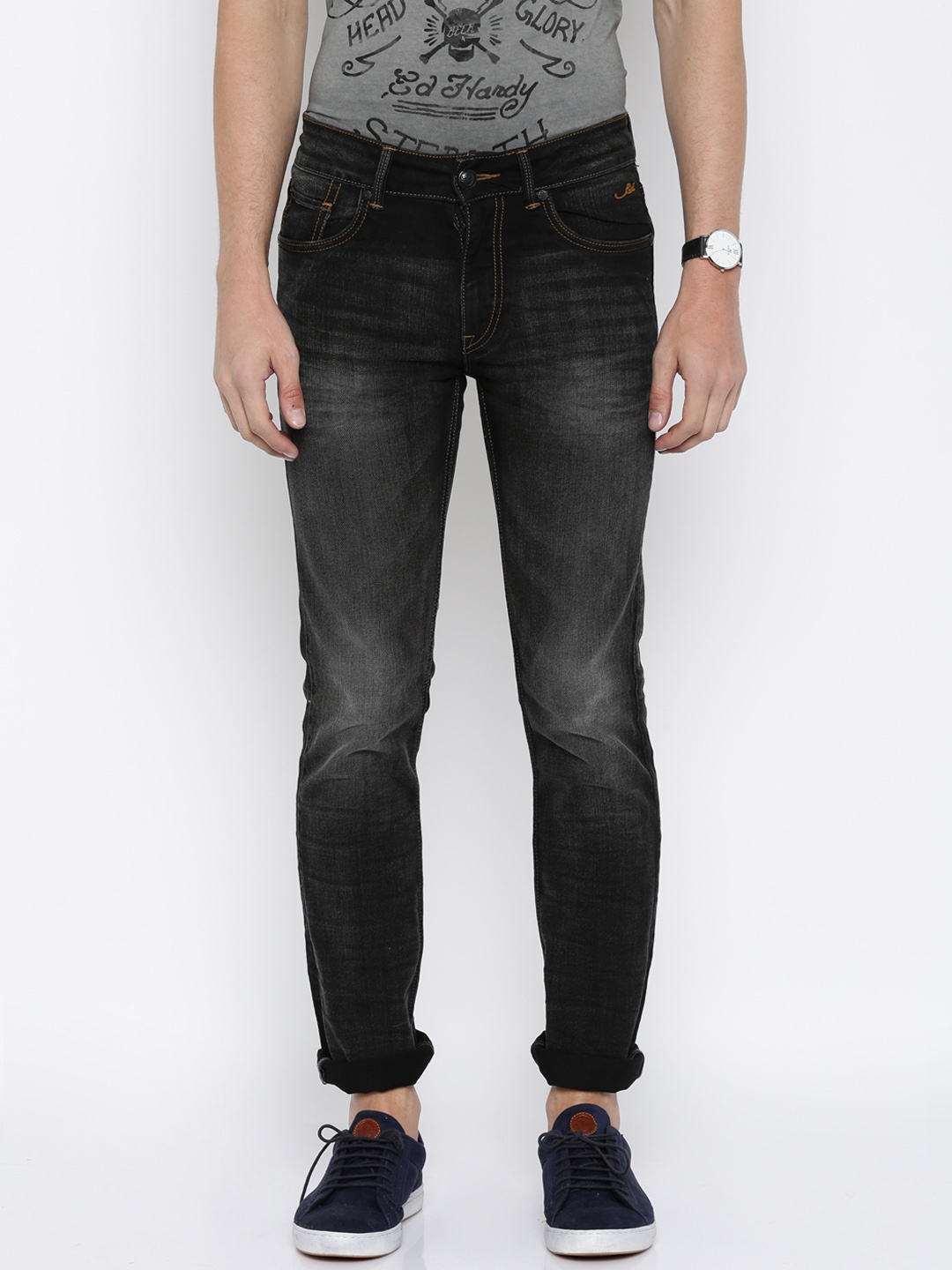 

Ed Hardy Men Grey Slim Fit Stretchable Jeans