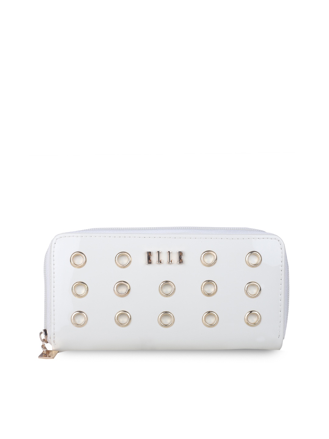 

ELLE Women White Solid Zip Around Wallet