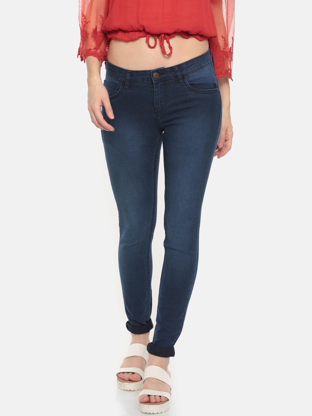 

Newport Women Blue Skinny Fit Mid-Rise Clean Look Stretchable Jeans