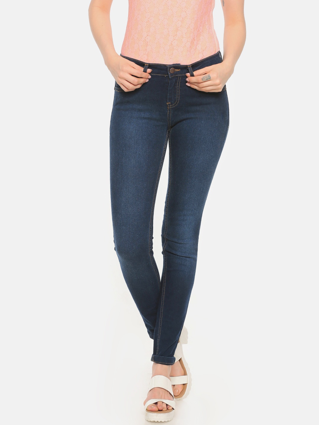 

Newport Women Blue Skinny Fit Mid-Rise Clean Look Stretchable Jeans