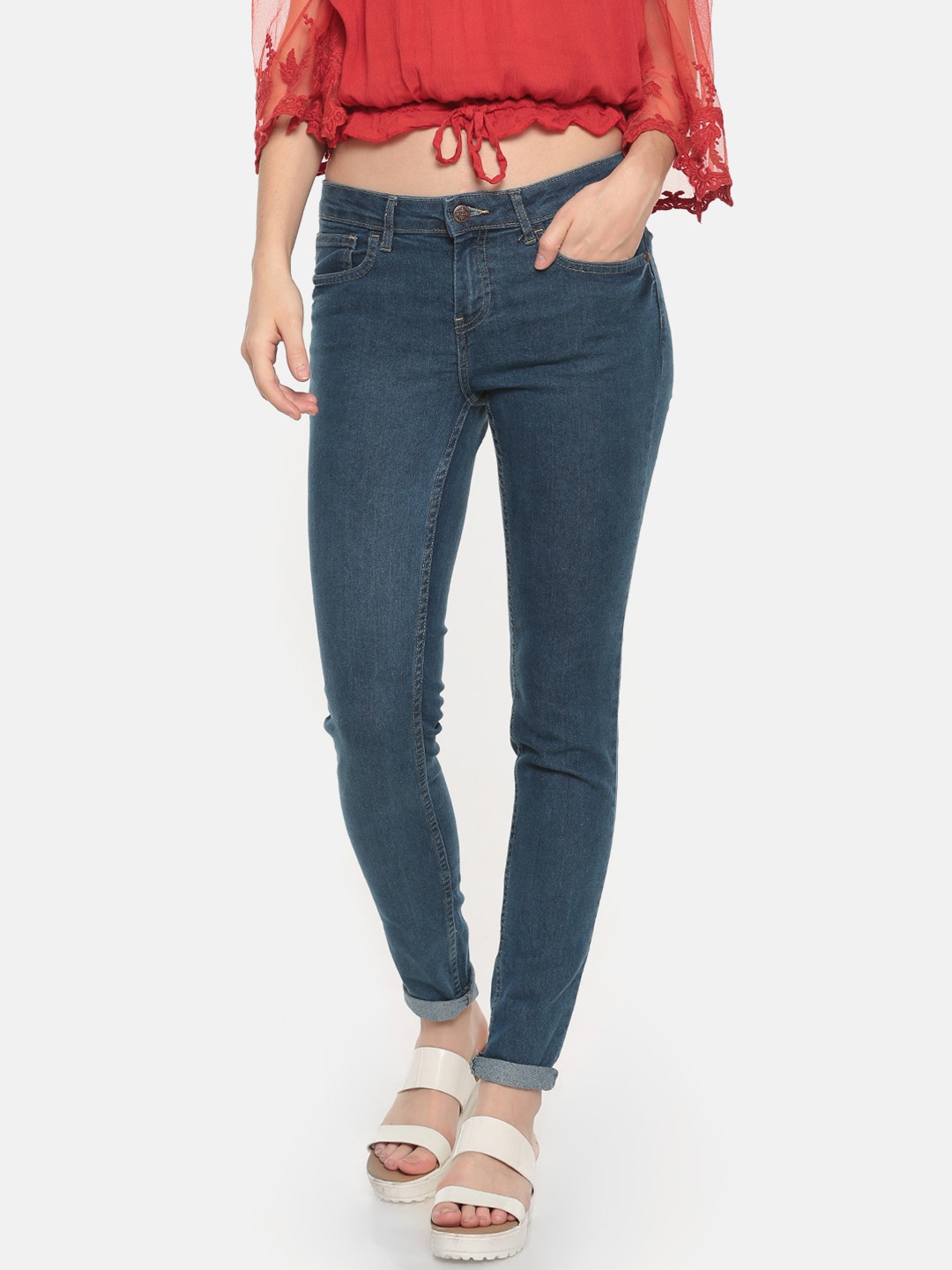 

Newport Women Blue Skinny Fit Mid-Rise Clean Look Stretchable Jeans