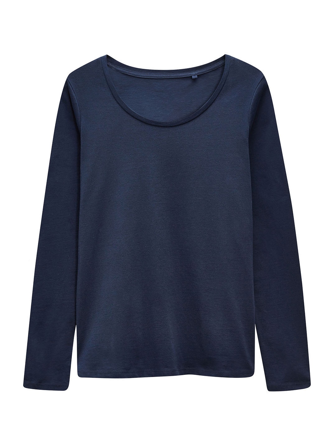 

NEXT Women Navy Blue Solid Pure Cotton Top