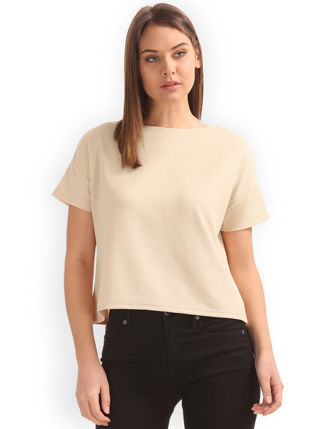 

Sugr Women Beige Solid Top