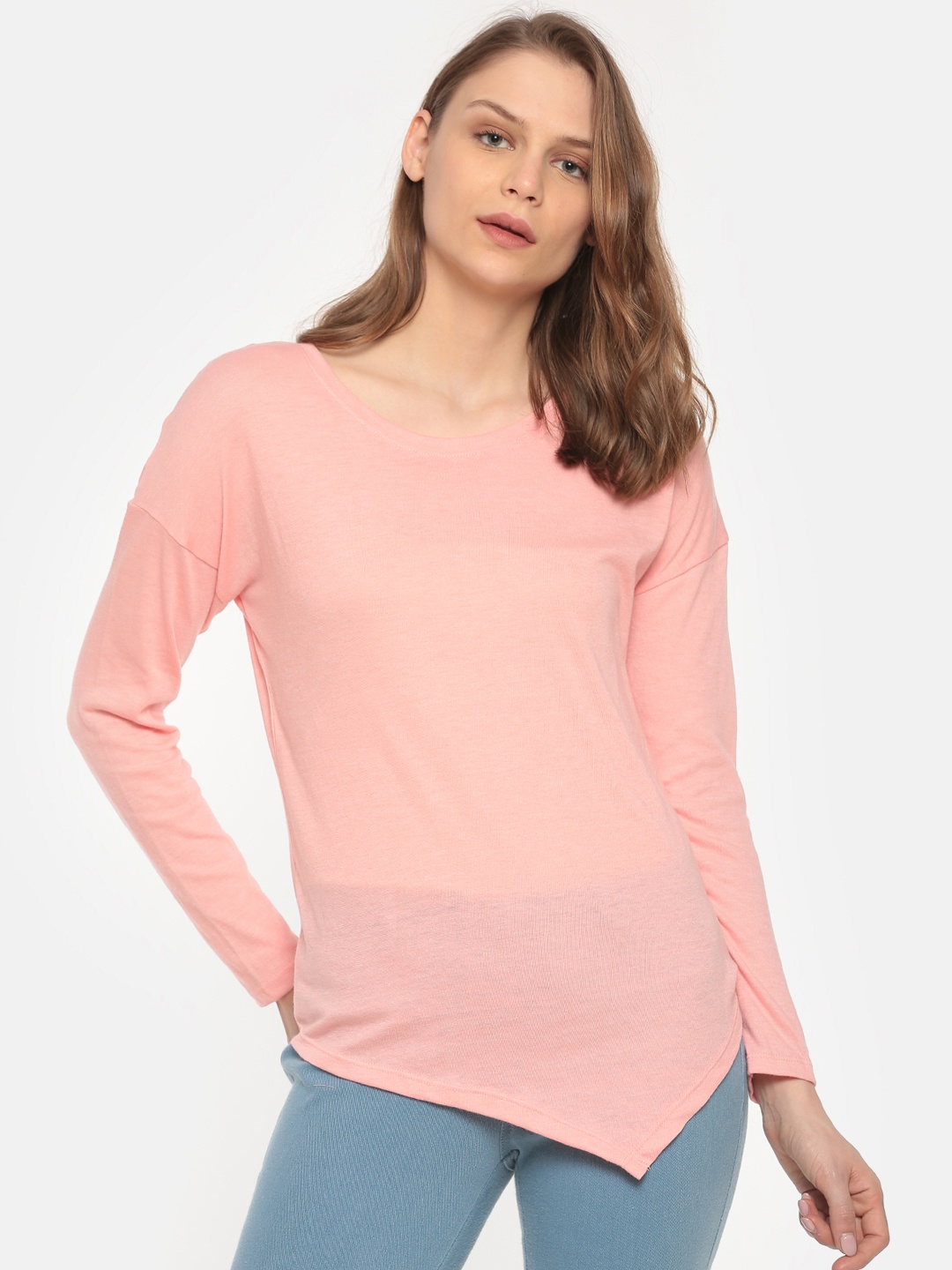 

Sugr Women Pink Solid Longline Top