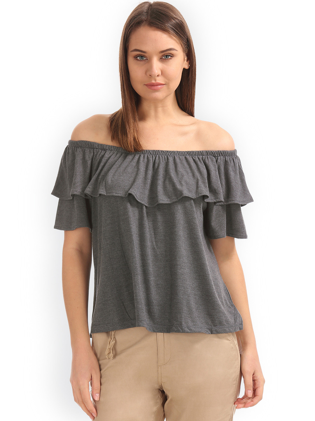 

Sugr Women Charcoal Solid Top