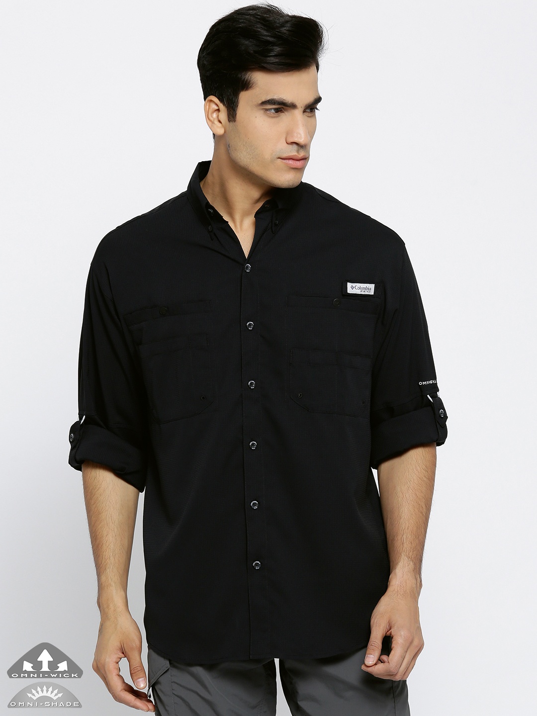

Columbia Men Black Tamiami II Self-Checked Hiking Shirt