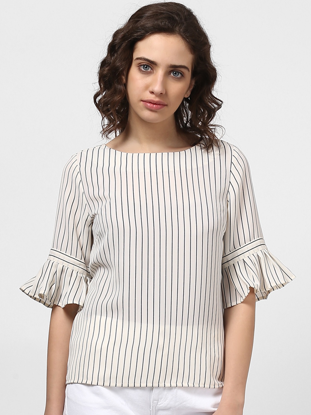 

Harpa Women White Striped Top