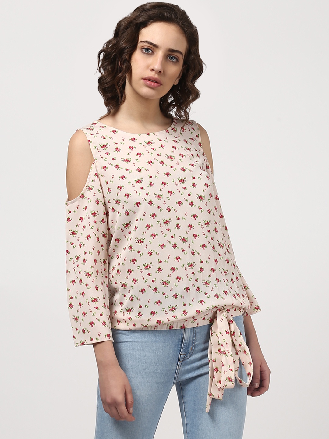 

Harpa Women Cream-Coloured Printed Top