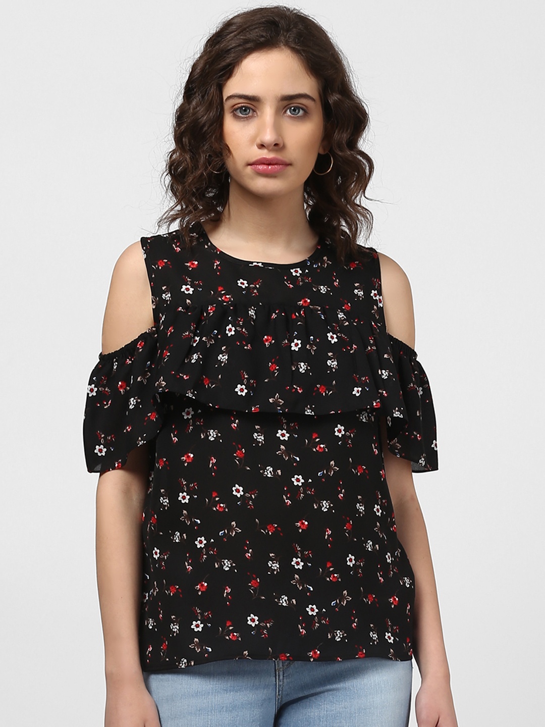 

Harpa Women Black Printed A-Line Top