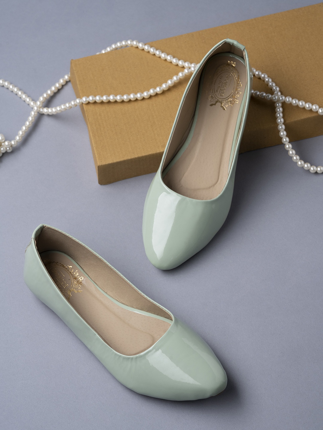 

Shoetopia Women Green Solid Synthetic Ballerinas