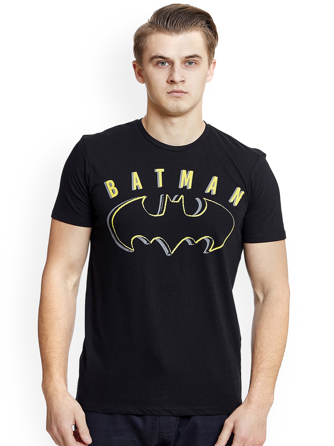 

Free Authority Men Black Batman Printed T-shirt