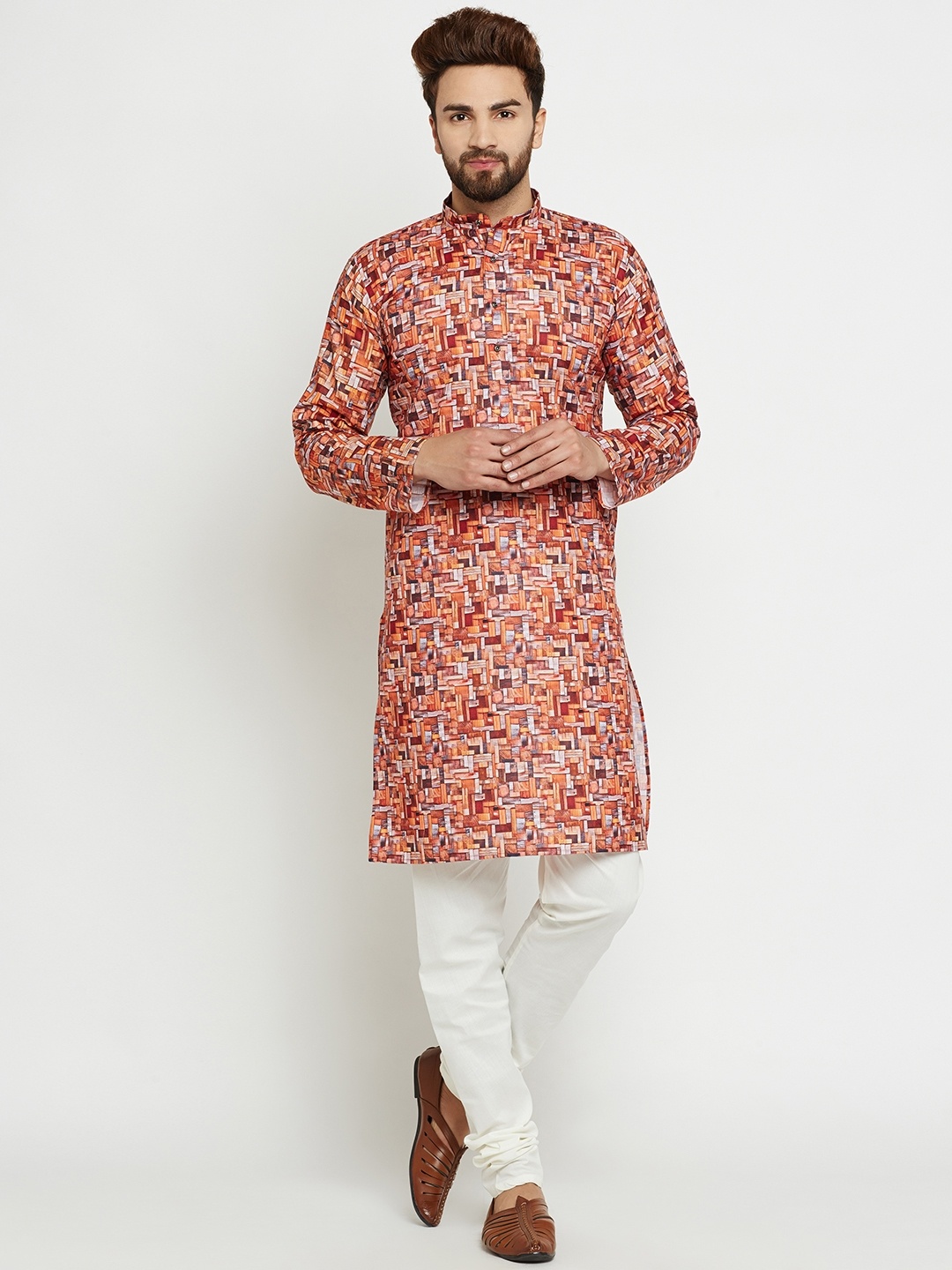 

SOJANYA Men Multicoloured Printed Straight Kurta, Multi