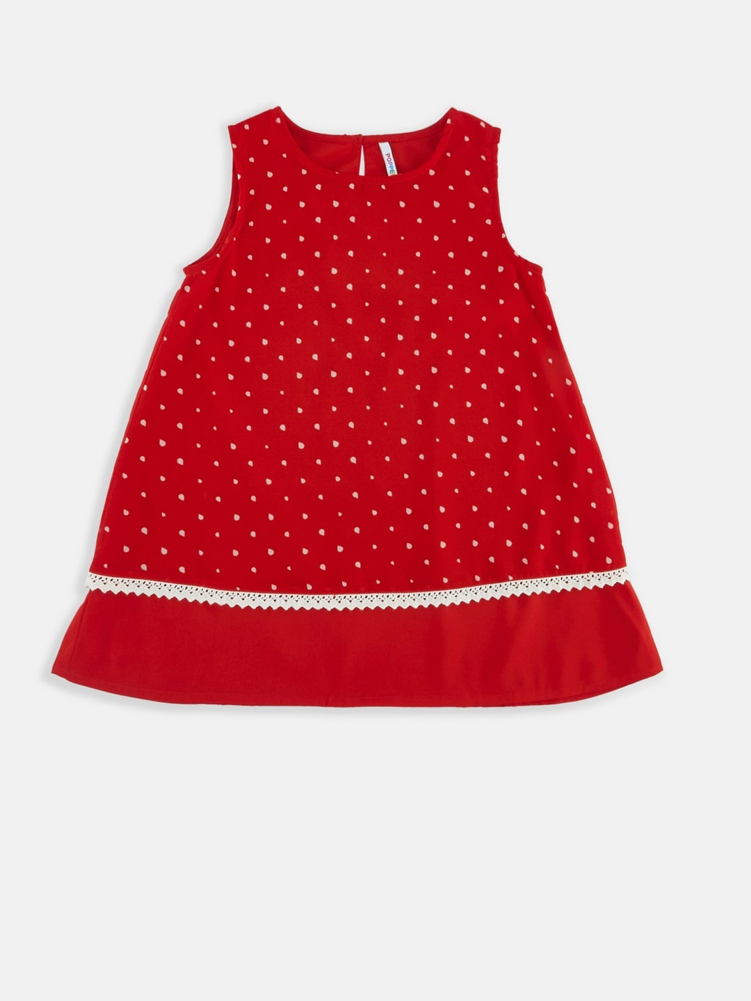 

POPPERS by Pantaloons Girls Red Printed Pure Cotton Top