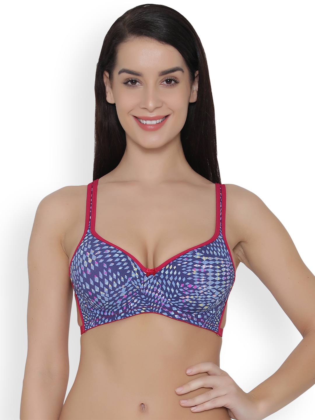 

Clovia Padded Underwired Push-Up T-Shirt Bra, Blue