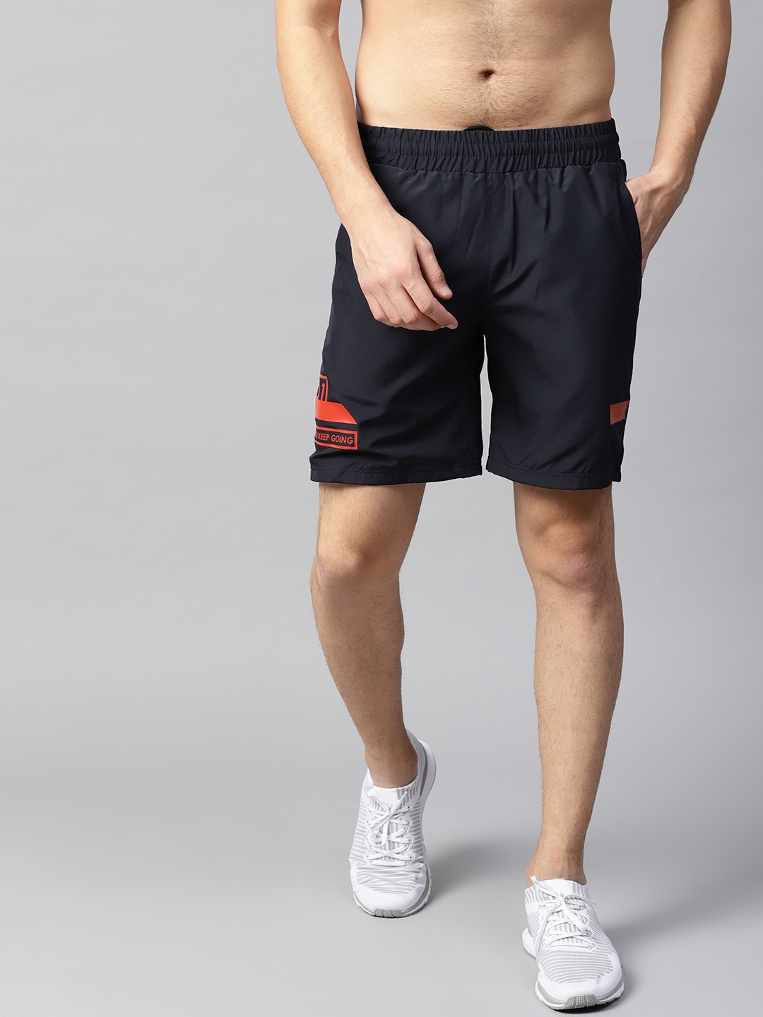 

HRX by Hrithik Roshan Men Navy Blue Solid Regular Fit Sports Shorts